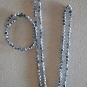 Endless Black and White Wooden Necklace and Choker